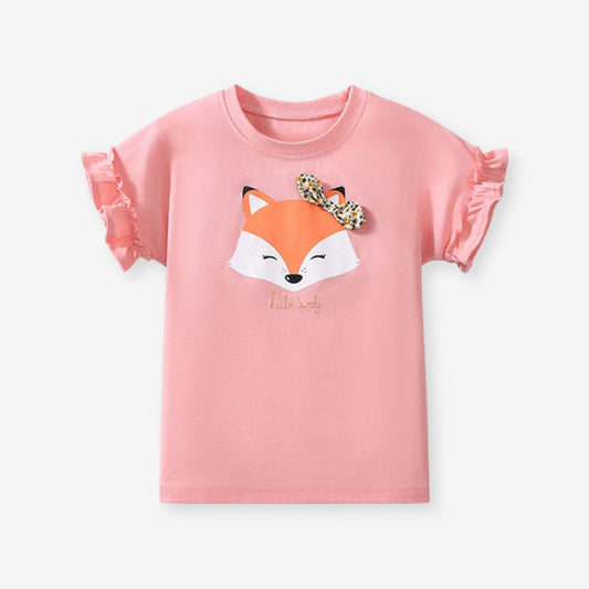 Kurzarm T-Shirt pink 'Süßer Fuchs'