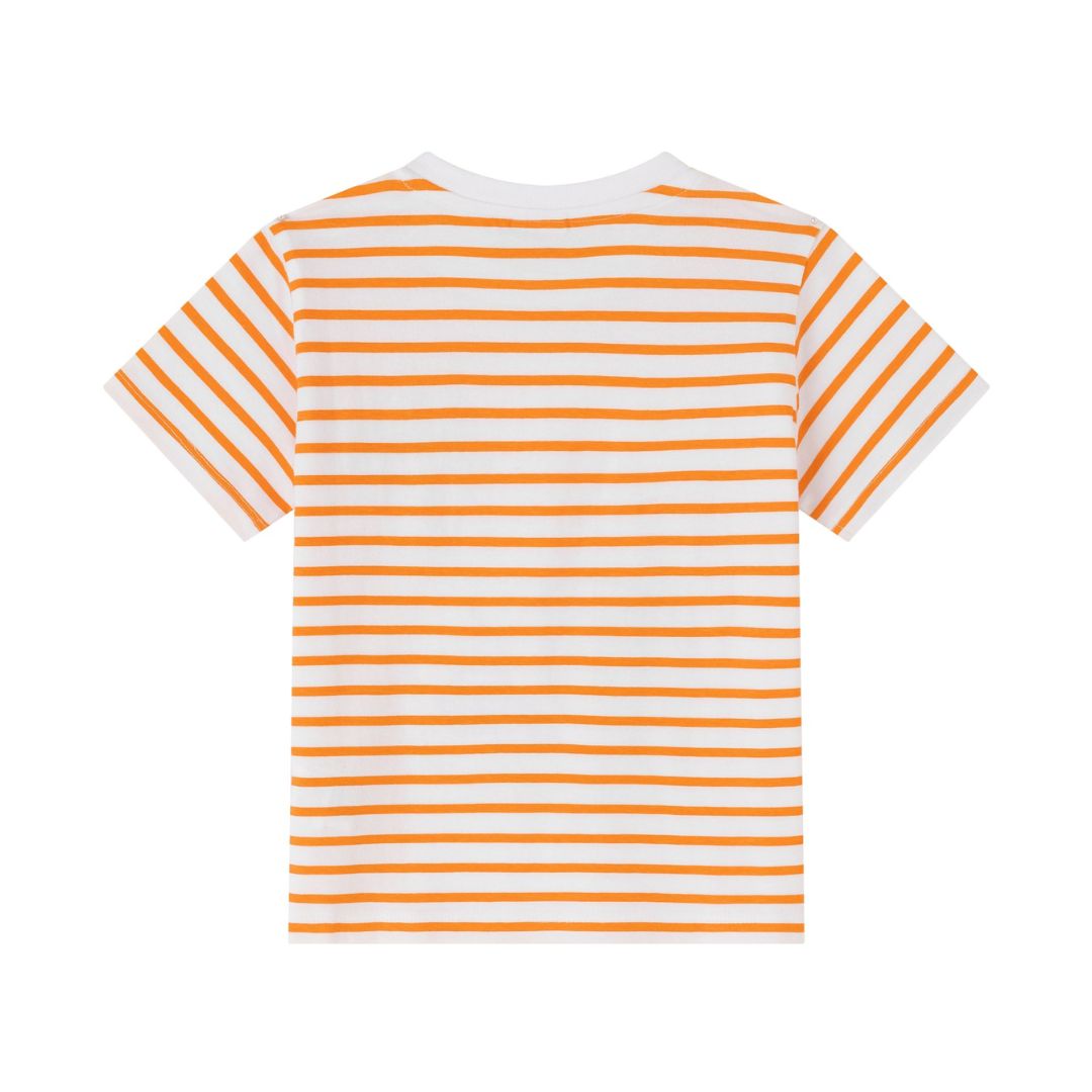 Orangefarbenes gestreiftes T-Shirt für Jungen