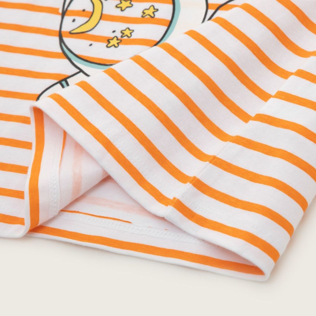 Orangefarbenes gestreiftes T-Shirt für Jungen