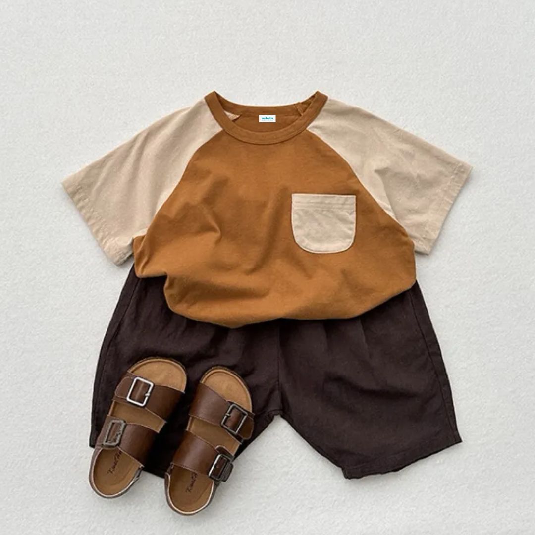 Sommer T-Shirt Raglan mit Brusttasche