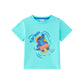 T-Shirt blau mit Krokodil am Strand