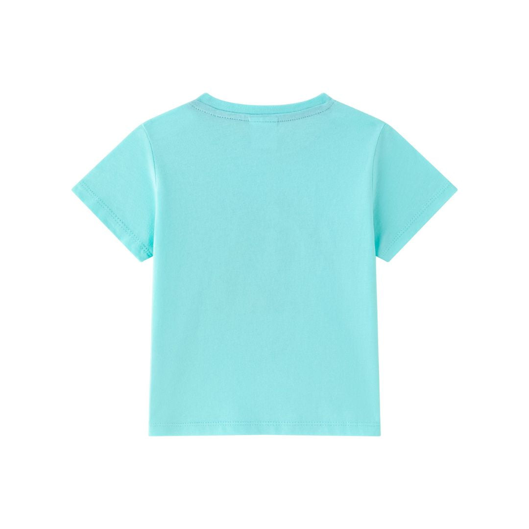 T-Shirt blau mit Krokodil am Strand