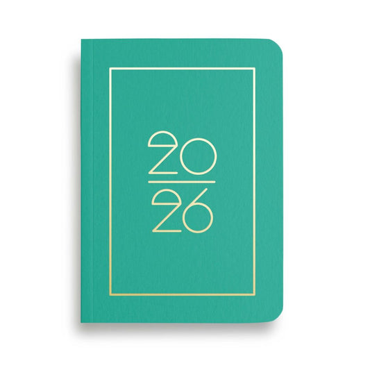 NAVUCKO | Pocket Kalender DIN A6 'Planner 2026' emerald grün