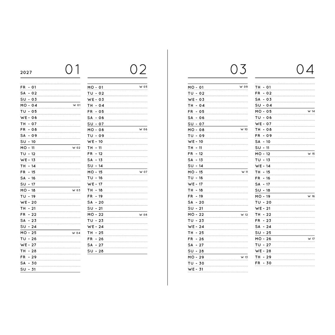 NAVUCKO | Pocket Kalender DIN A6 'Planner 2026' schwarz