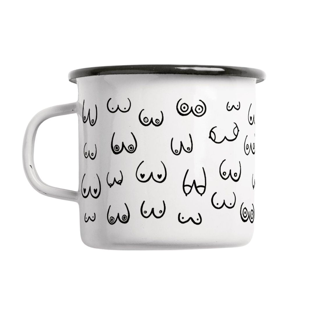 Statement Emaille Tasse 'Busenfreunde'