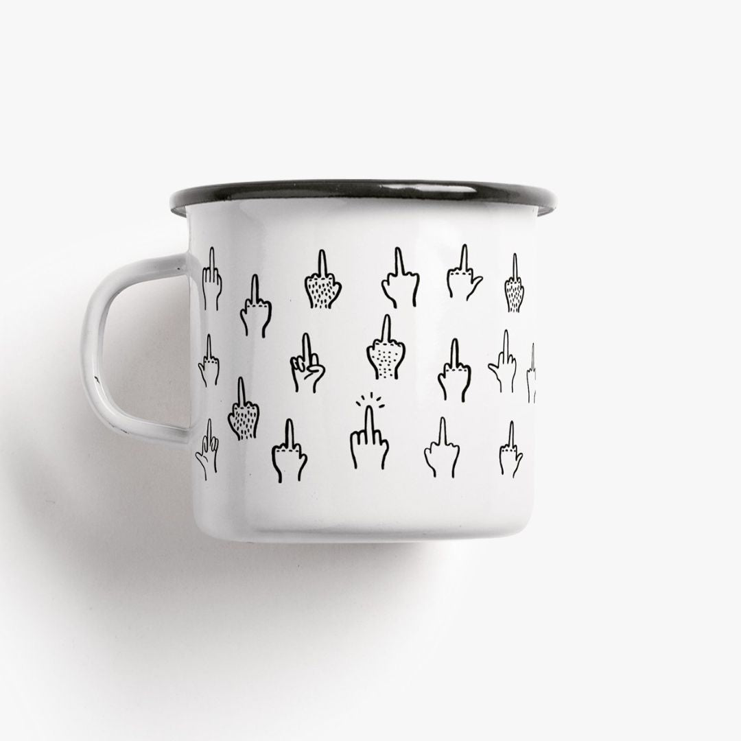 Tasse aus Emaille 'F*&k You'