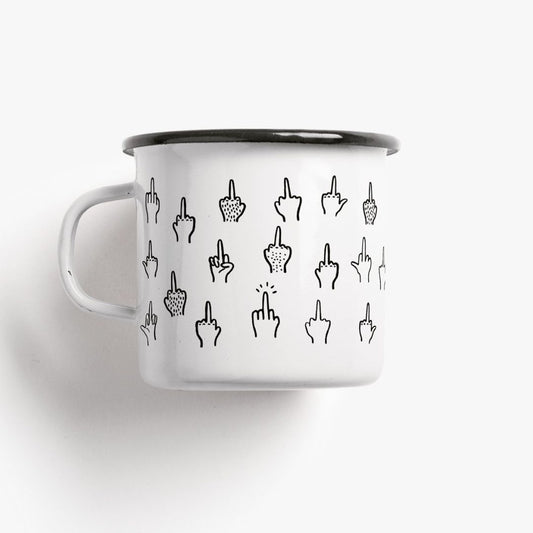 Tasse aus Emaille 'F*&k You'