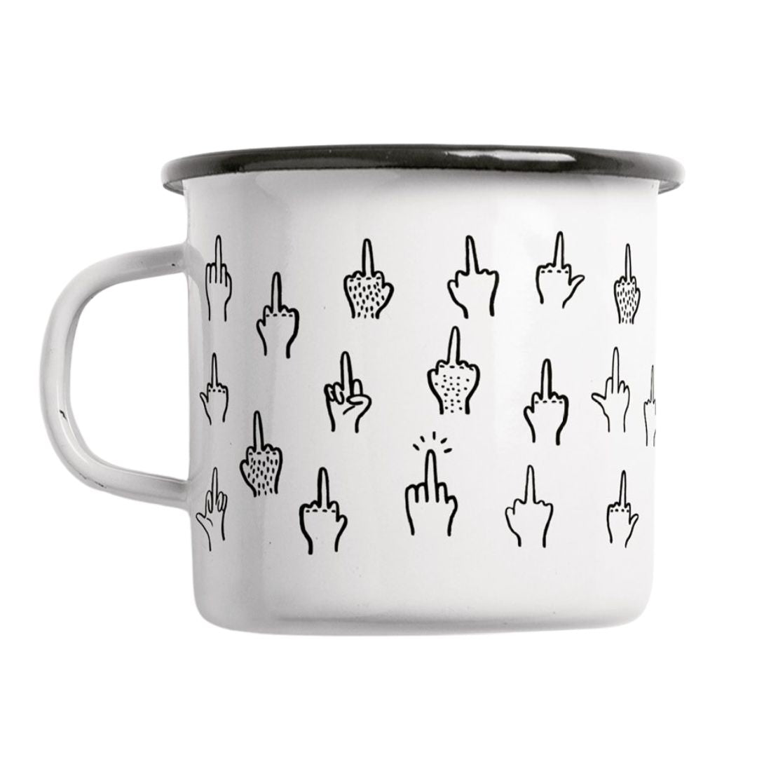 Statement Emaille Tasse 'F*&k You'