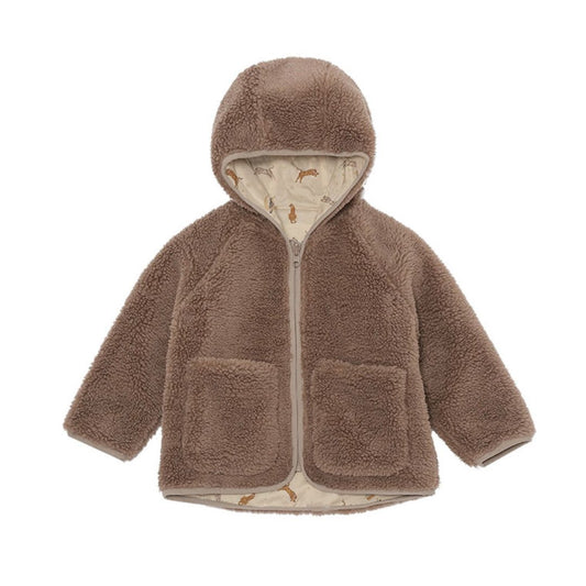 Plüsch Jacke Teddy Felll braun