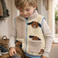 Unikat | Kinder Plüsch-Weste 'Doggies' beige