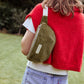 Teen/Damen Bauchtasche in Cordoptik olive personalisierbar