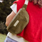 Teen/Damen Bauchtasche in Cordoptik olive personalisierbar