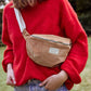 Teen/Damen Bauchtasche in Cordoptik rosa personalisierbar