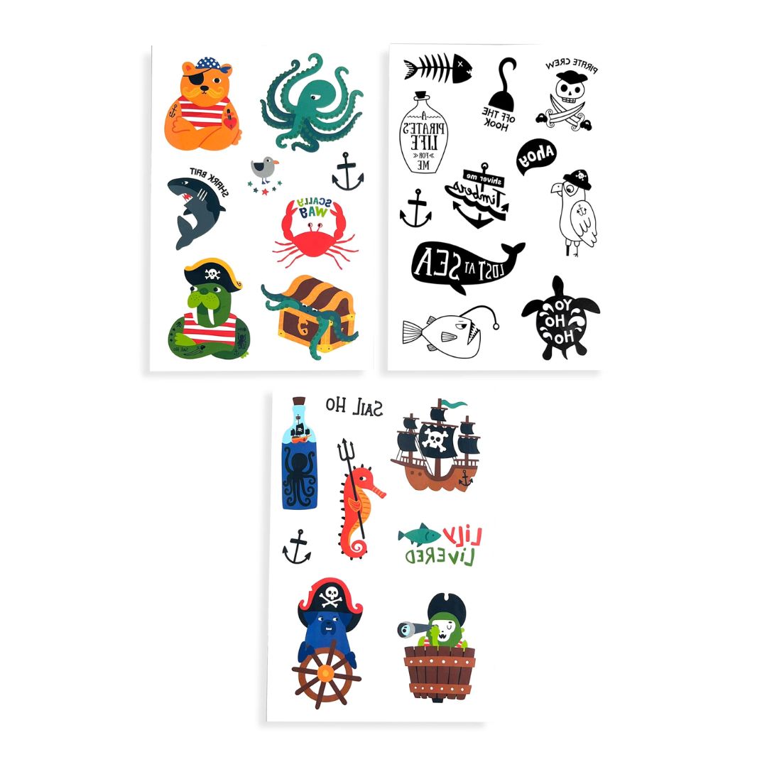 Temporäre Tattoos Mini 'Piratenleben'