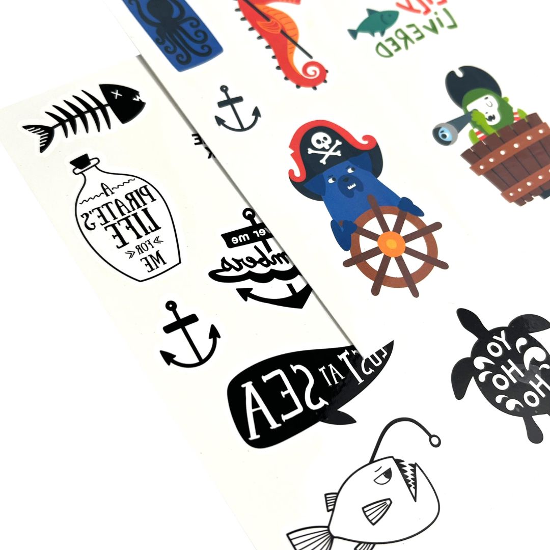 Temporäre Tattoos Mini 'Piratenleben'