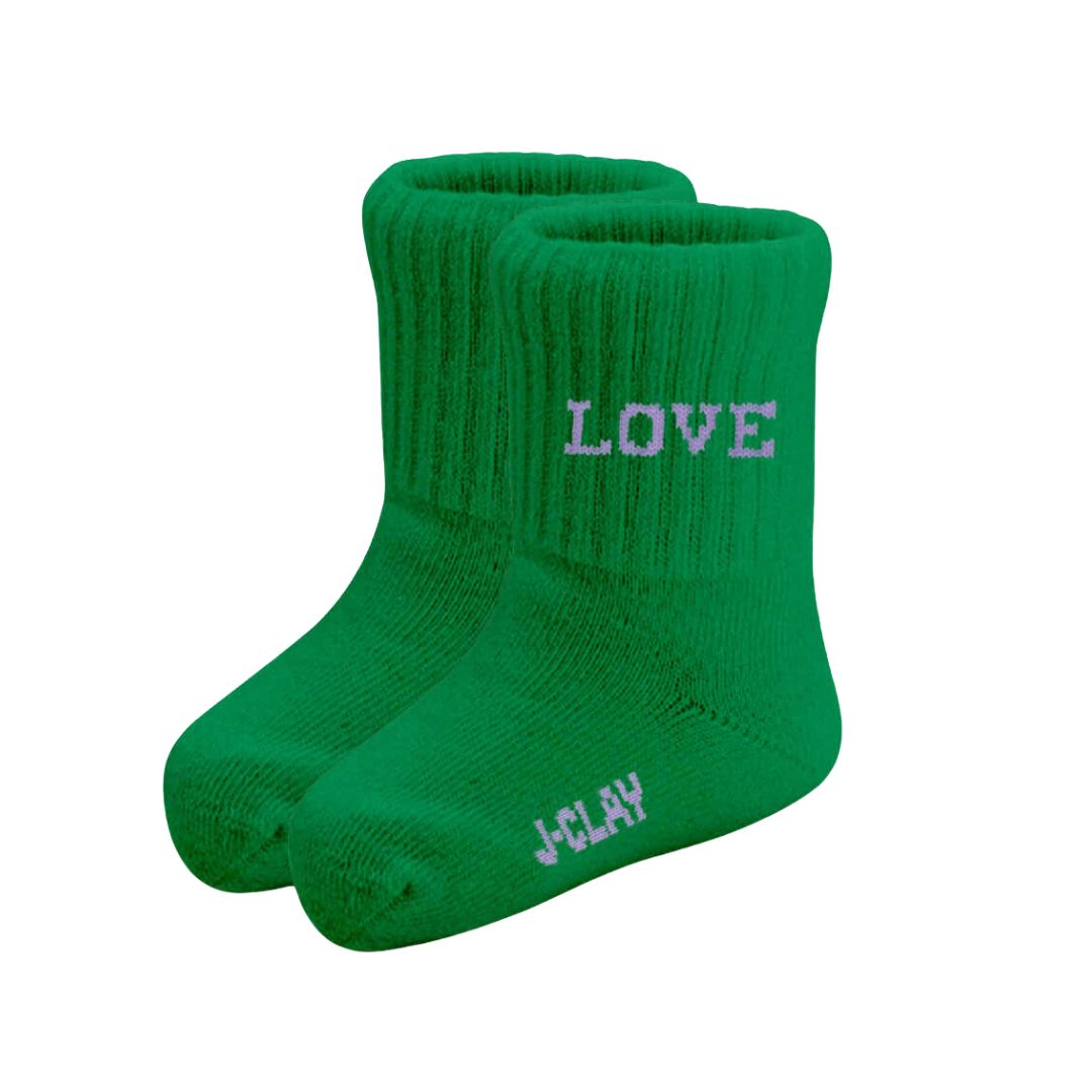 Tennis Socken für Babys & Kinder 'LOVE' grün