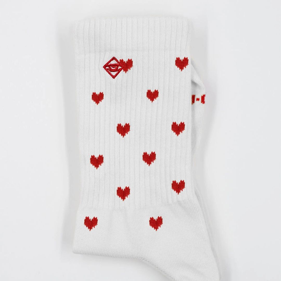 Tennis Socken für Erwachsene 'Red Hearts'