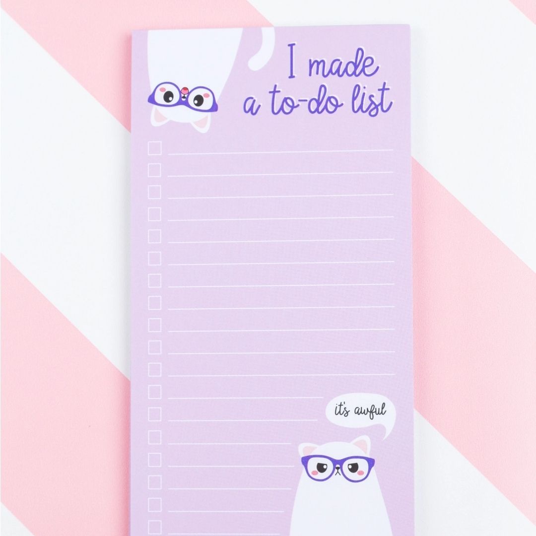 Notizblock To-Do-Block 'Grumpy Cat' flieder