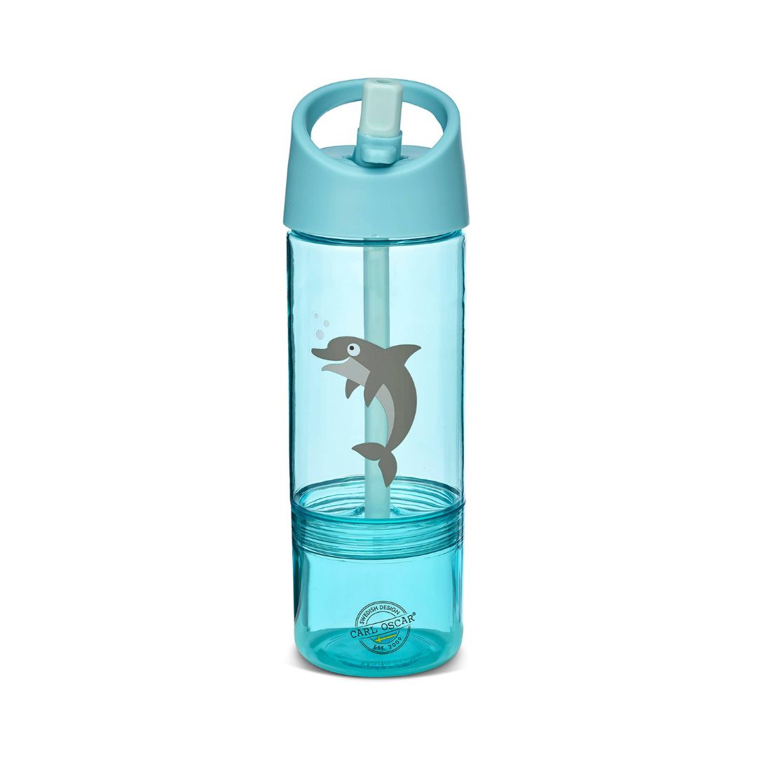 Wasserflasche 2 in 1 mit abnehmbarem Bodenbecher blau