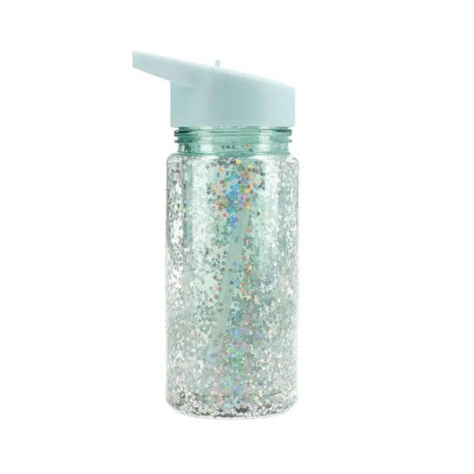 Trinkflasche 'Glitter Stars' türkis 340 ml