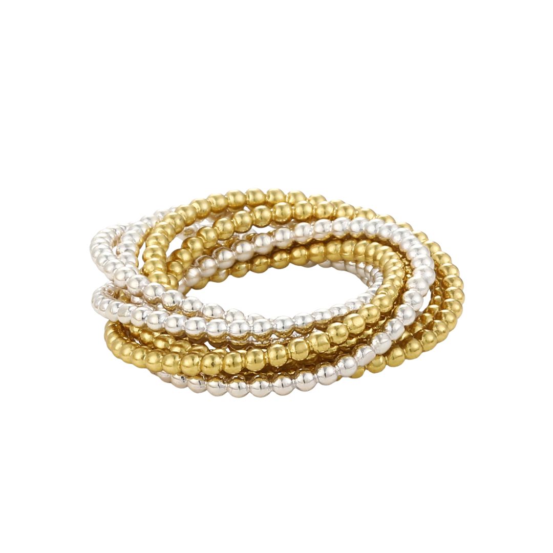 Elastischer Damen Ring  'Kaya' silber/gold