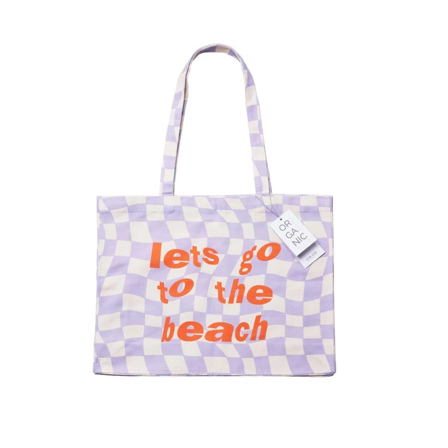 Organic Cotton Bag Tragetasche - lets go to the beach