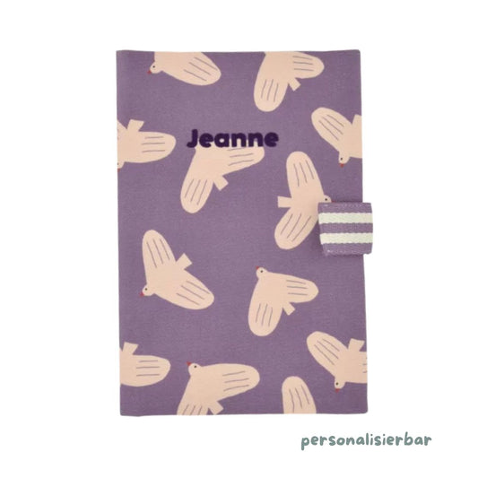 Untersuchungshefthülle 'Birds Allover' lila