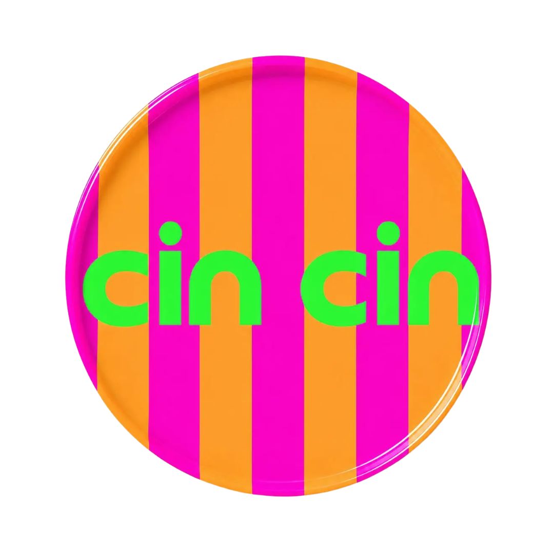 Untersetzer 'Cin Cin' aus Acryl neonfarben & Korkrückseite