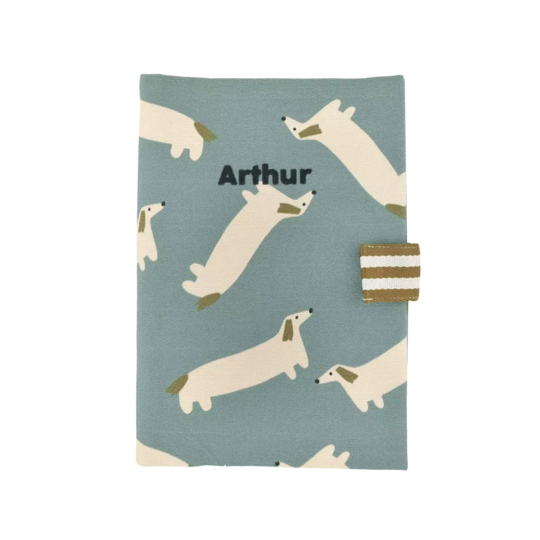 Untersuchungshefthülle 'Dackel Allover' blau