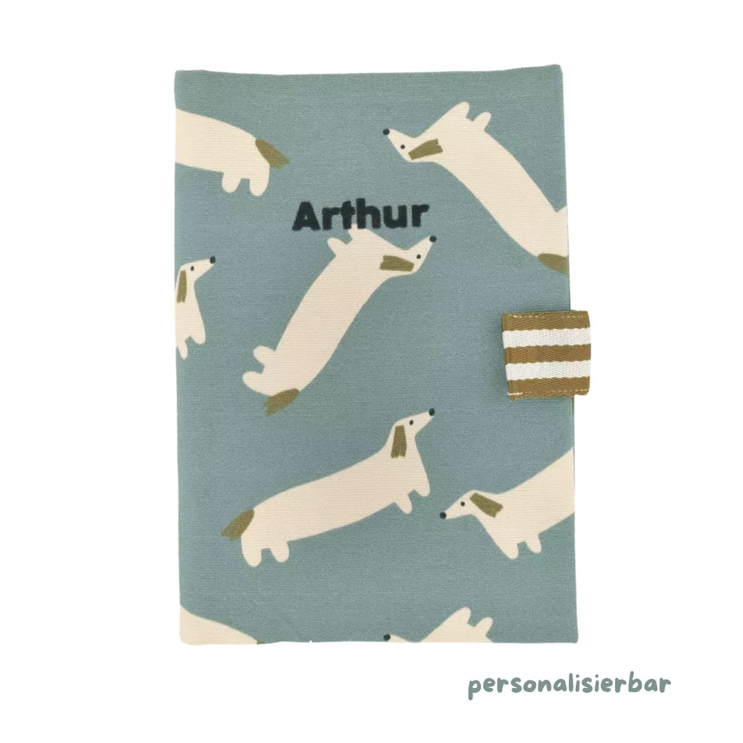 Untersuchungshefthülle 'Dackel Allover' blau