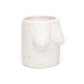 Handgemalte Blumenvase 'TITS' weiß