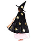 Kostüm Cape Samt/Satin 'Zauberer' mit Hut 98-128 cm / 3-8 Jahre