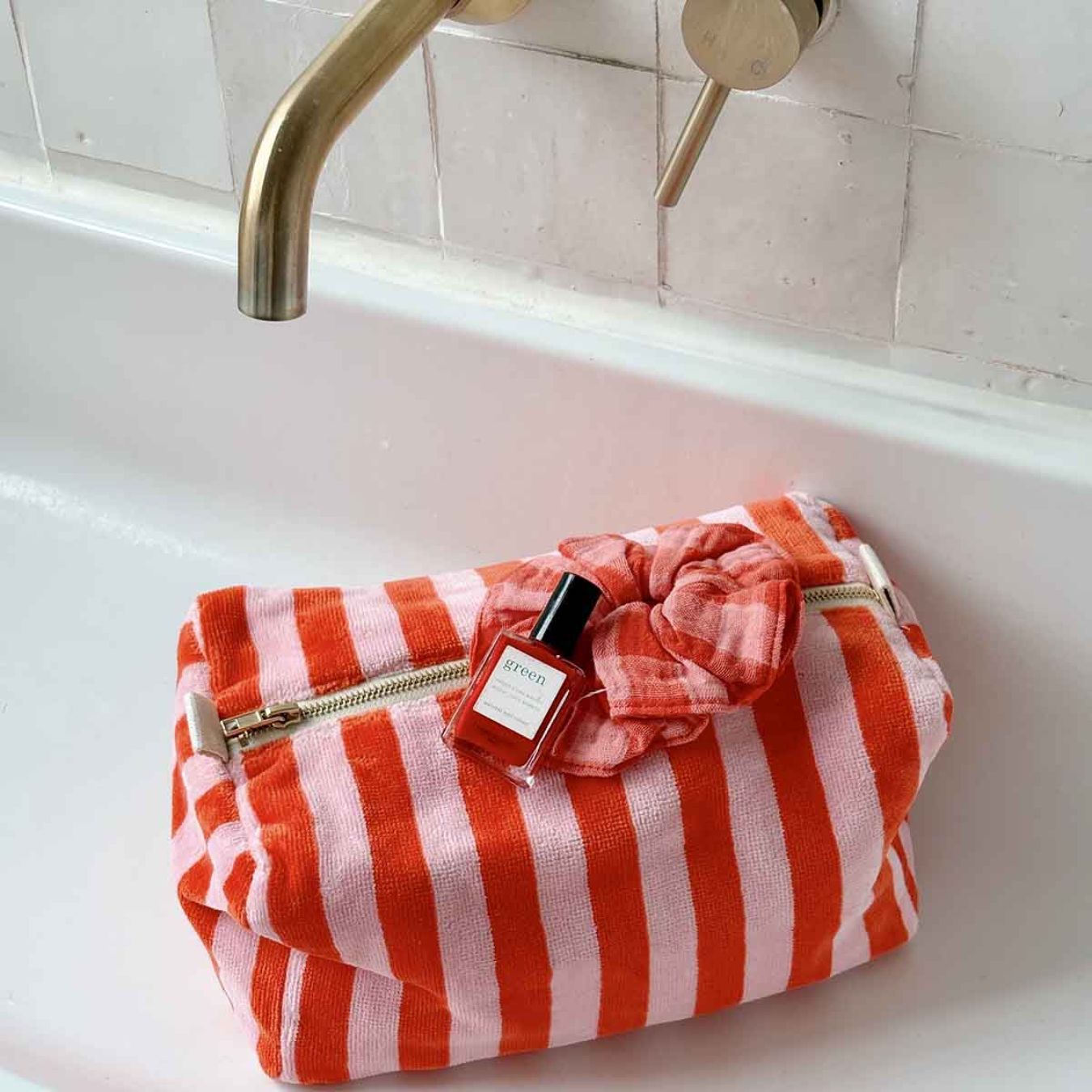 Damen Kosmetiktasche 'VIC SCHWAMM PINK / TOMATE'