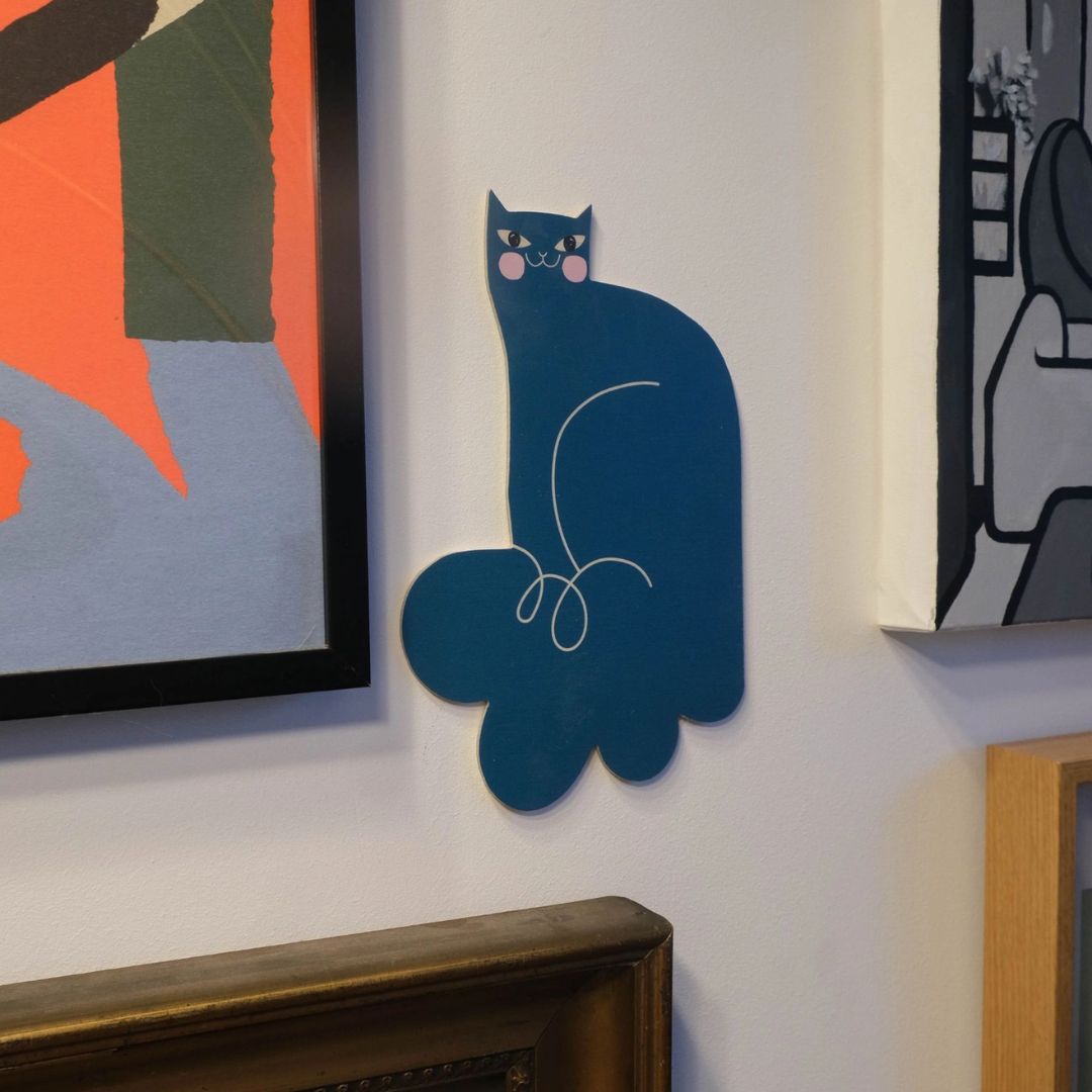 Hölzerne Wanddekoration 'PAOLO THE CAT'