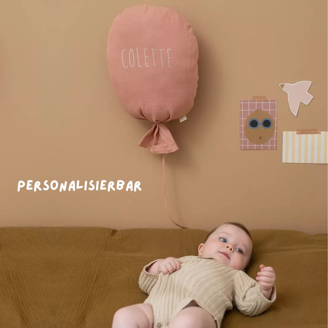 Wanddekoration Ballon rosa personalisierbar