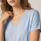 Weicher Strickpullover mit V-Ausschnitt hellblau