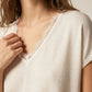 Weicher Strickpullover mit V-Ausschnitt offwhite