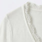 Weicher Strickpullover mit V-Ausschnitt offwhite