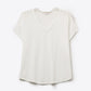 Weicher Strickpullover mit V-Ausschnitt offwhite