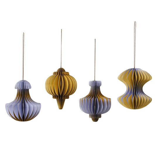 Weihnachts-Papierhänger 'Honeycomb' khaki