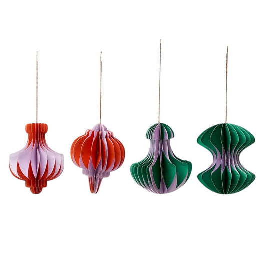 Weihnachts-Papierhänger 'Honeycomb' lavender