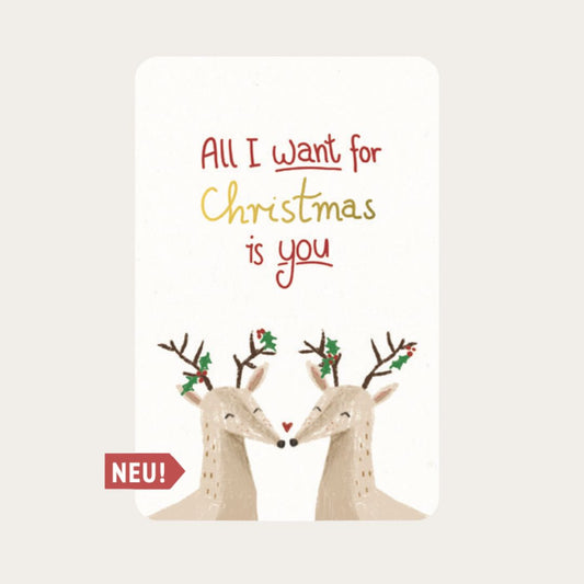 Postkarte Kind Mind 'All I want for christmas'