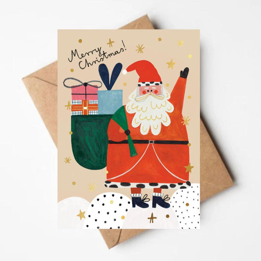 Weihnachtskarte aus Goldfolie 'CHRISTMAS'