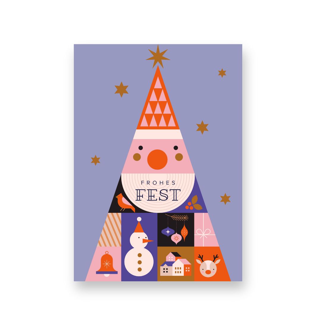 Karte 'Santas Frohes Fest'