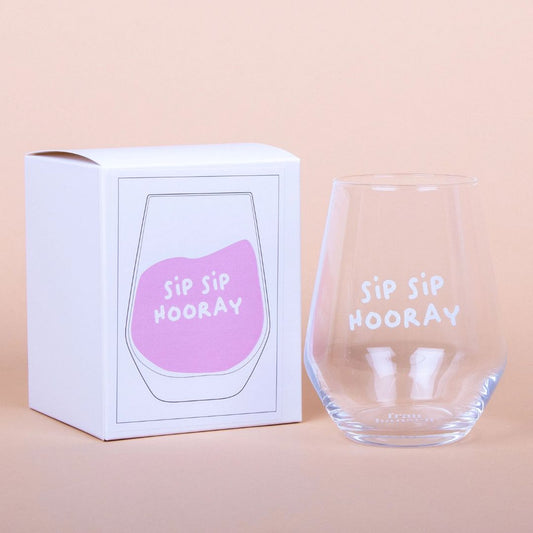 Stilvolles Weinglas 'Sip Sip Hooray'