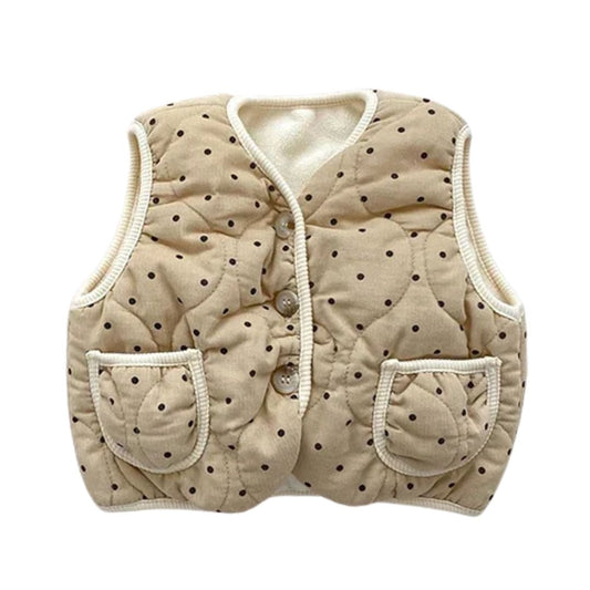 Süße Weste Vintage Style 'Polka Dots' beige