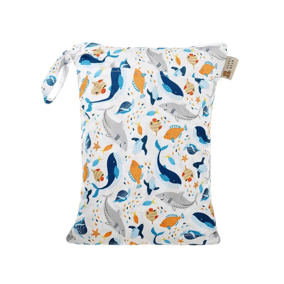 Wetbag Nasstasche mit 2 Fächern 30x40cm 'Meerestiere'
