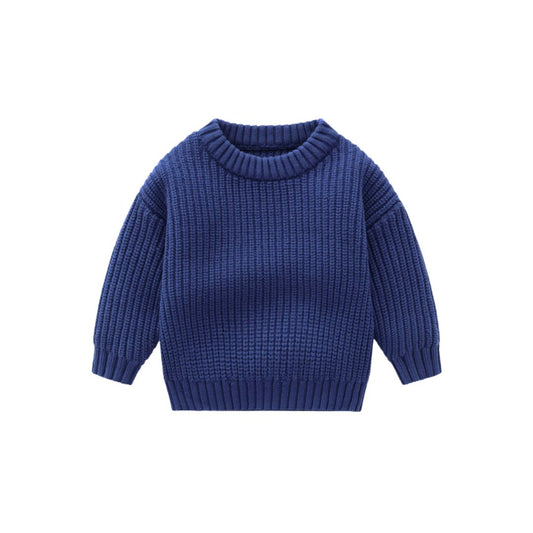 Kinder Grobstrick Pullover 'Loose' blau