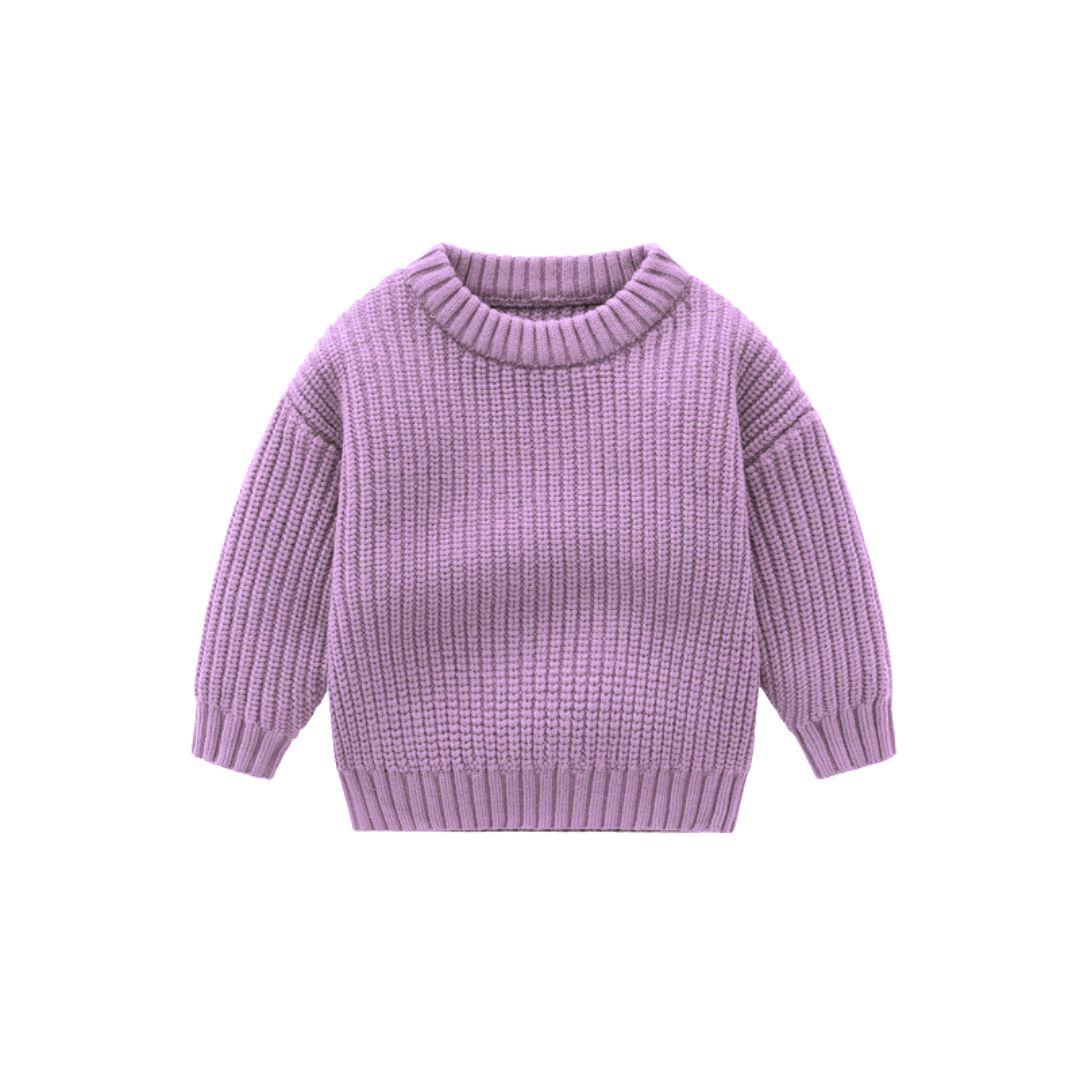 Kinder Grobstrick Pullover 'Loose' lila