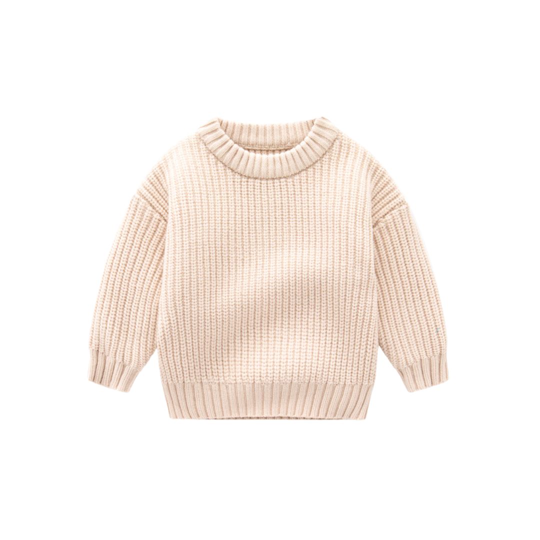 Kinder Grobstrick Pullover 'Loose' natur